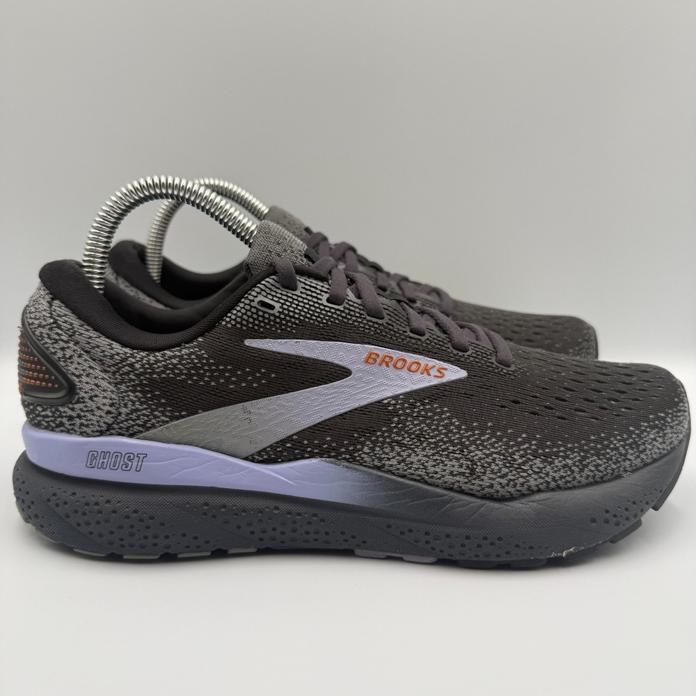 Brooks Ghost 16 Black Running Shoes Women's Size 8.5 B Purple Athletic Sneakers